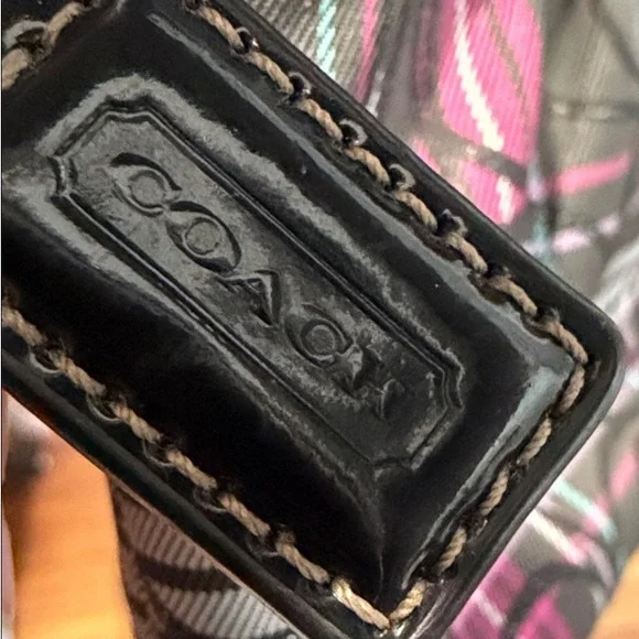 Coach Black and Pink Plaid Crossbody Bag - Picture 8 of 8